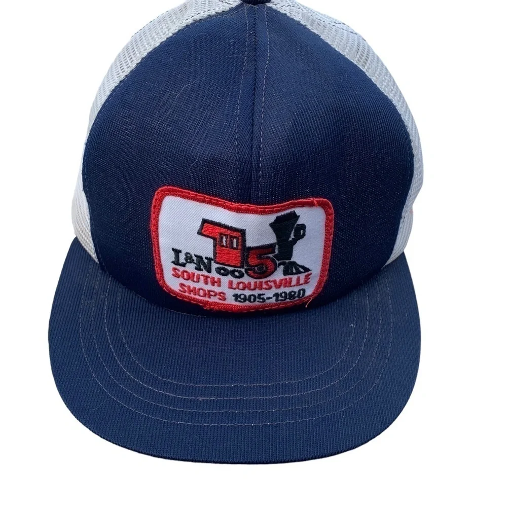 L&N Railroad South Louisville Shops Vintage Mesh Trucker Hat SnapBack 1980